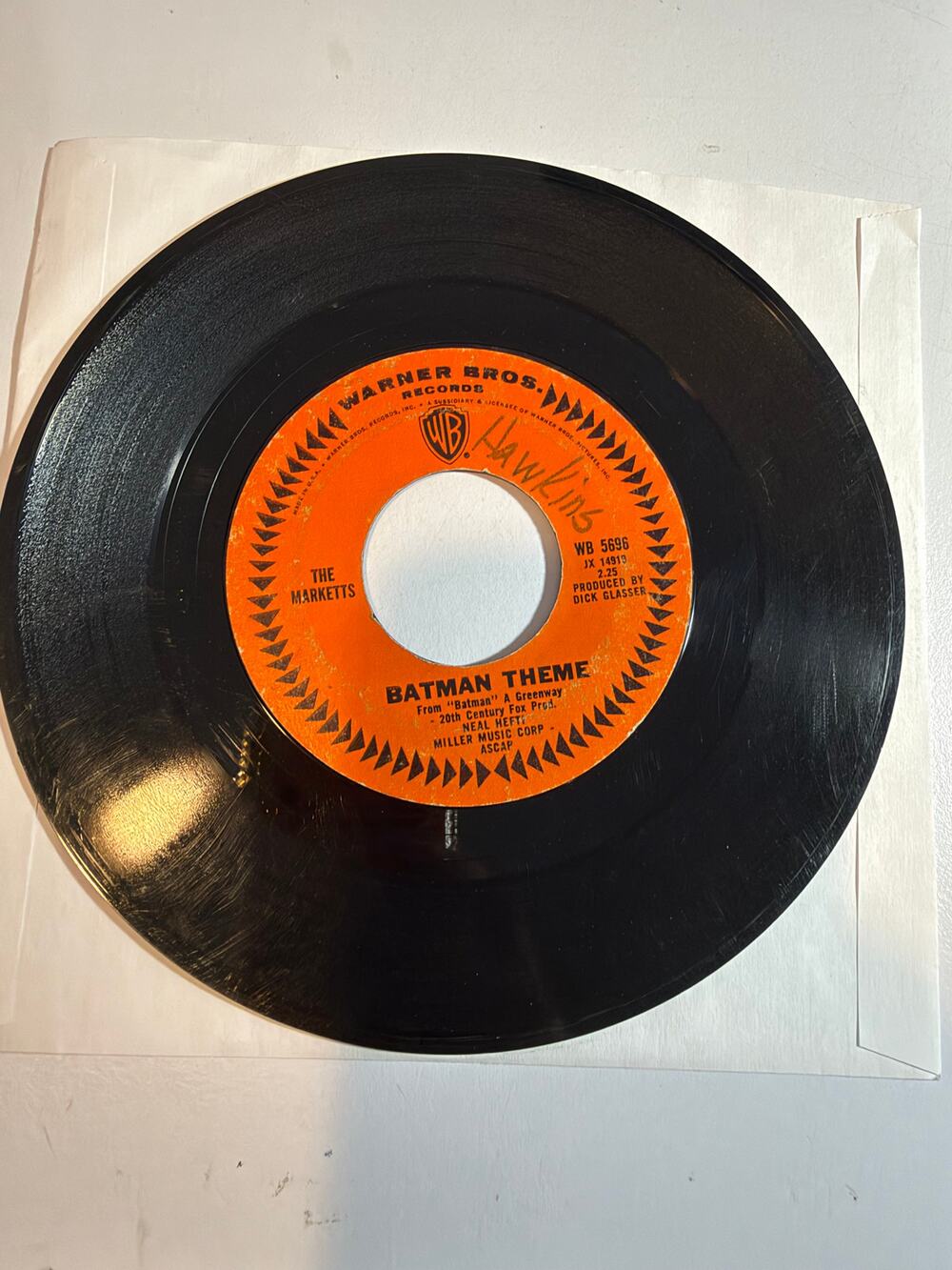 Batman Theme Marketts 45 rpm cleaned & tested Excellent 1966 TV show